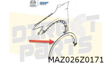 Mazda CX-5 (10/21-) wielkuiplijst voorscherm Links (41W jet, Neuf, -, -, Garde-boue