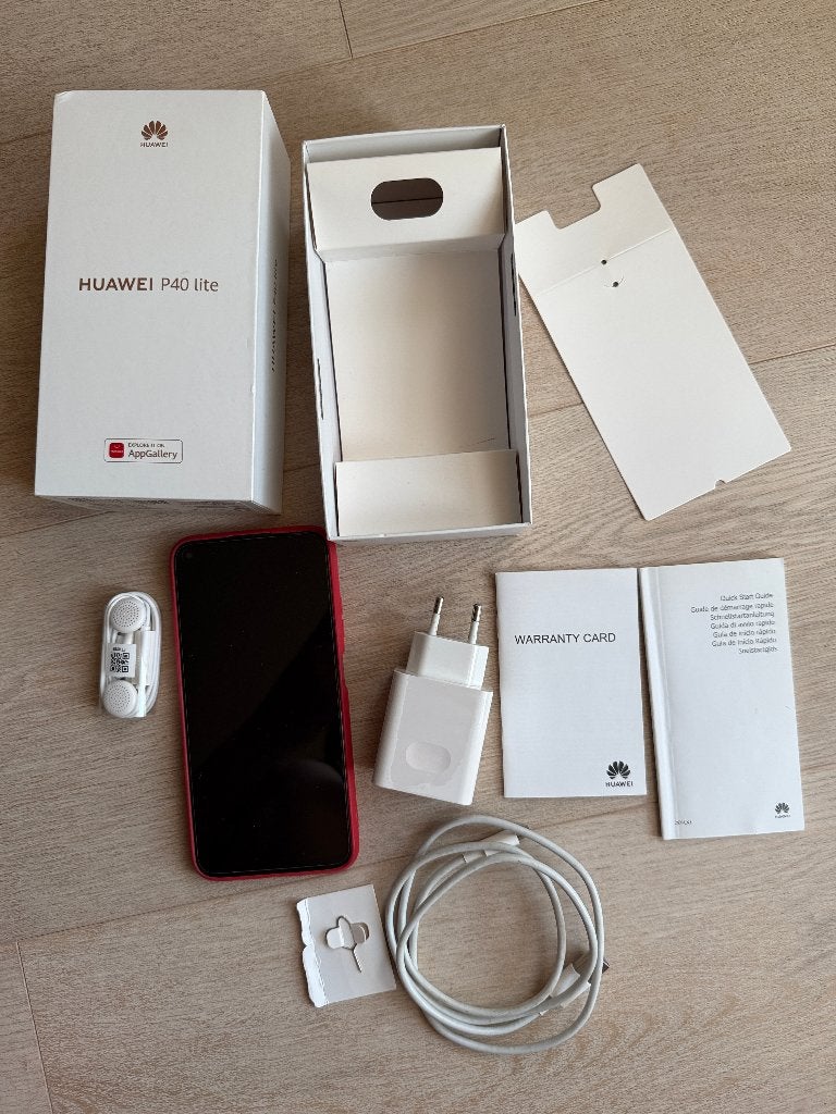 Huawei P40 Lite R/hoesje+Displaybeschermfolie, Telecommunicatie, Ophalen, Gebruikt, Zwart, Touchscreen