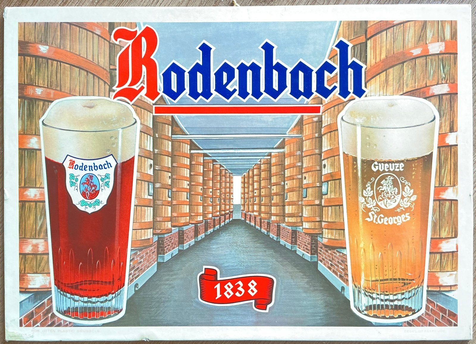 Oud RODENBACH reclamebord 1975, Verzamelen, Merken en Reclamevoorwerpen, Ophalen of Verzenden, Zo goed als nieuw, Reclamebord
