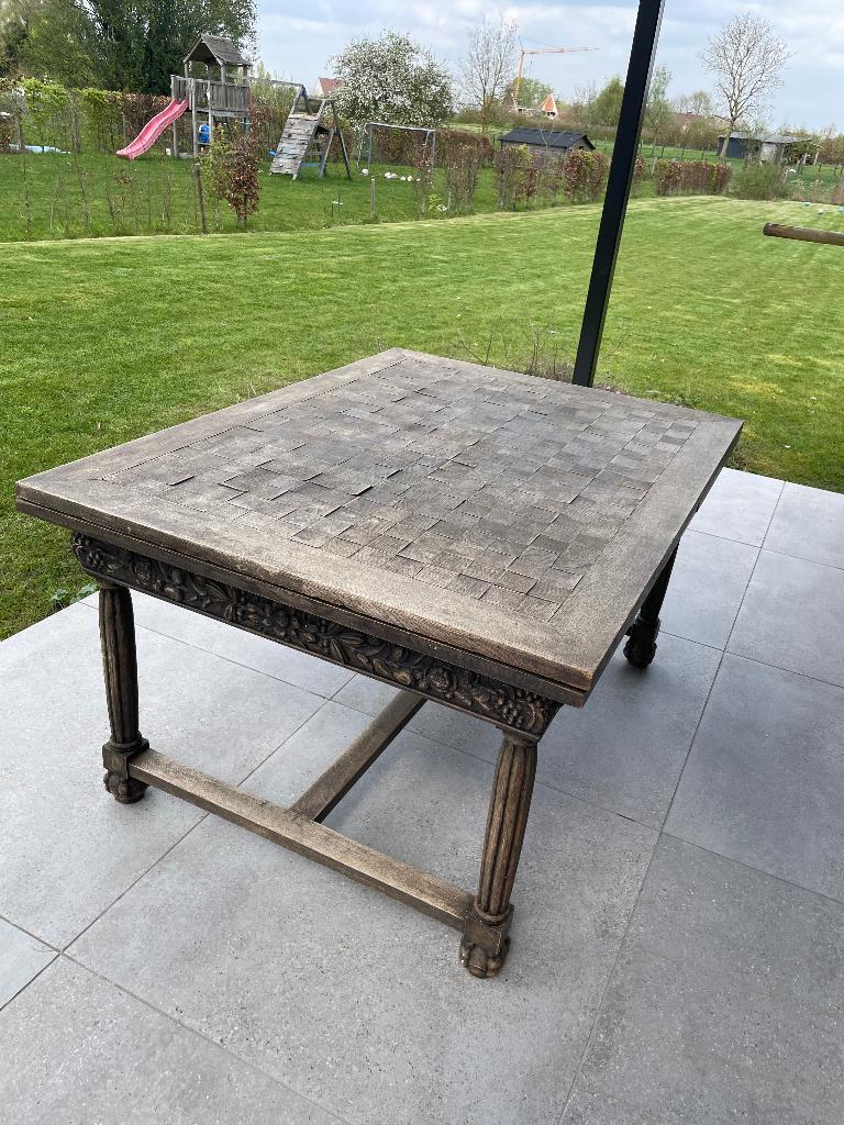 Houten tafel gratis, Huis en Inrichting, Tafels | Eettafels, Ophalen, Gebruikt, 200 cm of meer, 100 tot 150 cm
