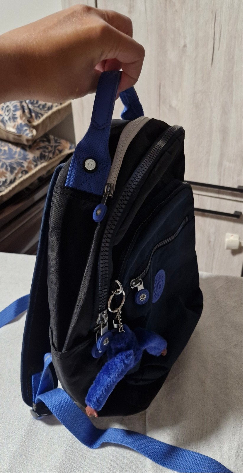 kipling-sac à dos Seoul Noir et bleu foncé, Enlèvement, Neuf, Bleu, Sac à dos