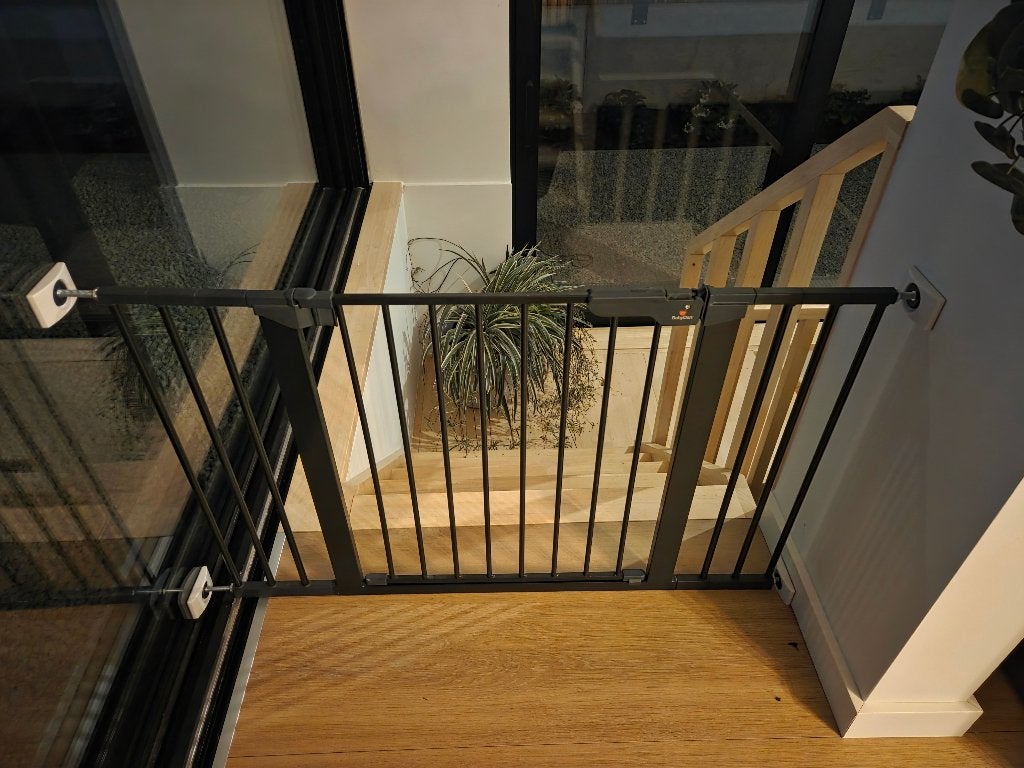 Porte d'escalier Babydan + extensions supplémentaires, Barrière de sécurité, Comme neuf, Enlèvement, 115 cm ou plus