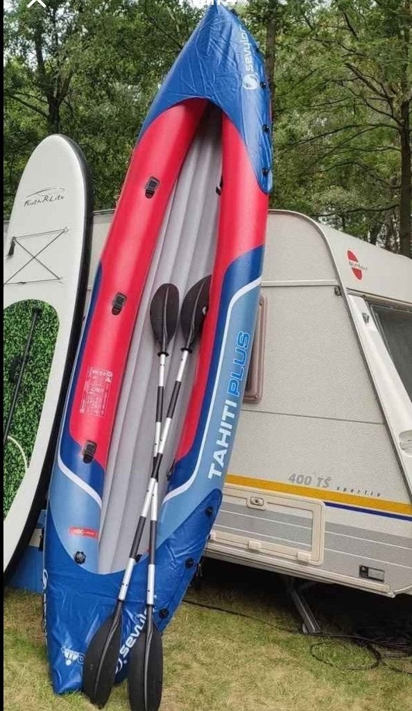 Opblaasbare kajak 3 personen, Watersport en Boten, Kajaks, Ophalen, Opblaasbaar, Zo goed als nieuw, 3-persoons of meer