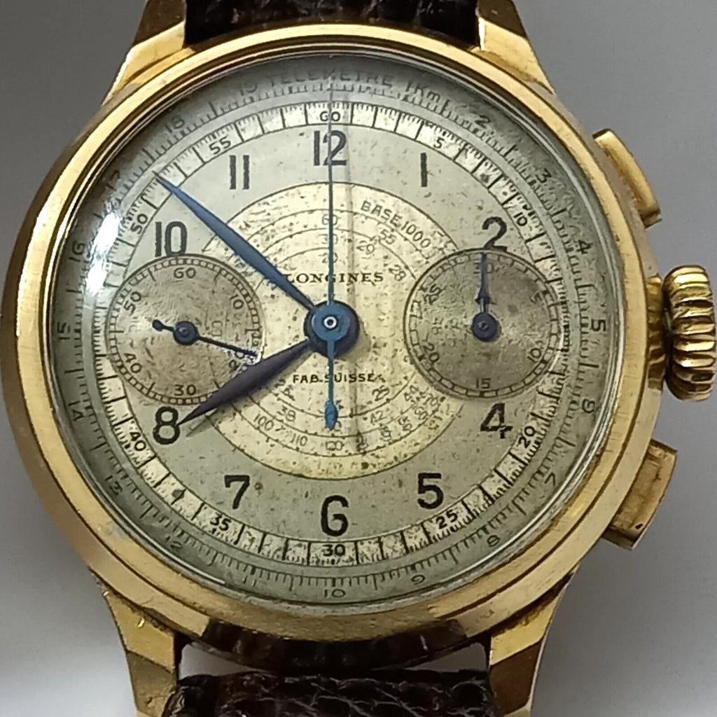 Longines 13ZN Chronographe Flyback 18K (1936), Enlèvement ou Envoi, Utilisé