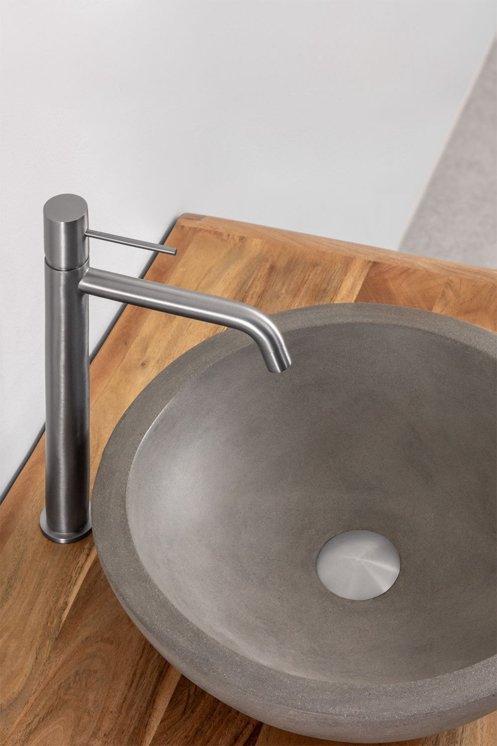 Pack Robinet + Bonde Lavabo Sklum Orveta Gris Brossé, Enlèvement, Comme neuf, Gris