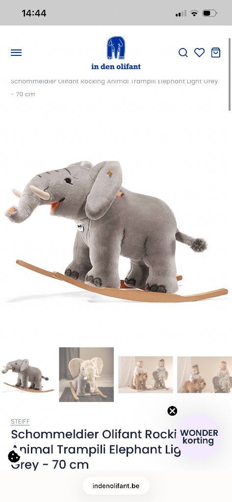 Steiff schommel olifant, Enfants & Bébés, Relax bébé, Enlèvement, Comme neuf, Siège de balançoire, Autres marques