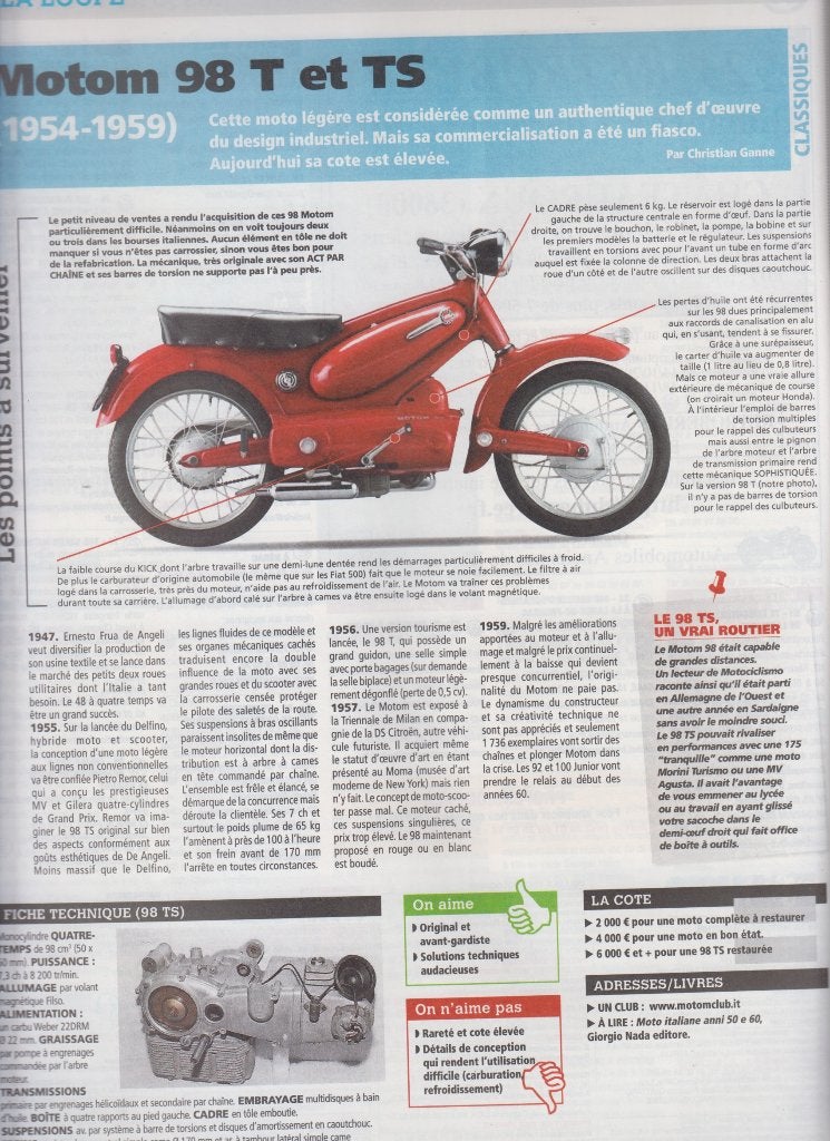 Cyclomoteurs Motom 98T Motom 98TS collection, Verzenden, Gelezen