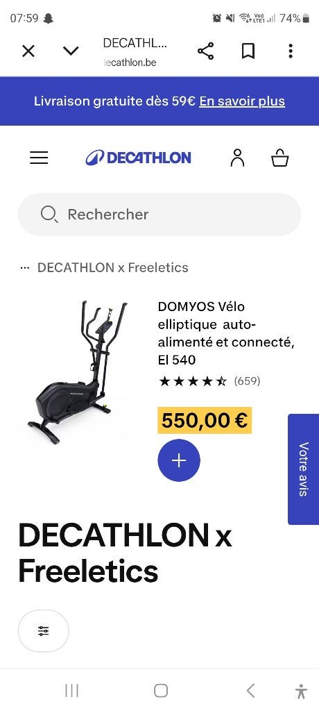Velo elliptique, Neuf, Enlèvement, Jambes, Métal