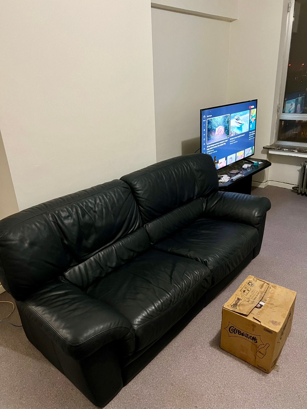 Lederen zetels te koop wegens verhuizing, Ophalen, Gebruikt