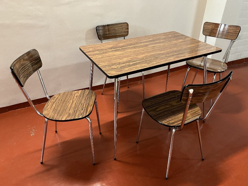 tafel en stoelen, Huis en Inrichting, Ophalen, Gebruikt, 50 tot 100 cm, Vier personen