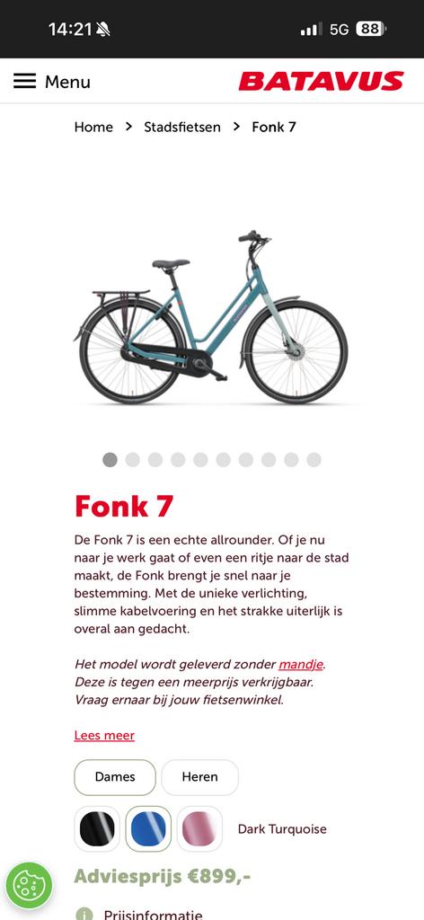 Fiets batavus 53cm (als nieuw), Ophalen, Batavus