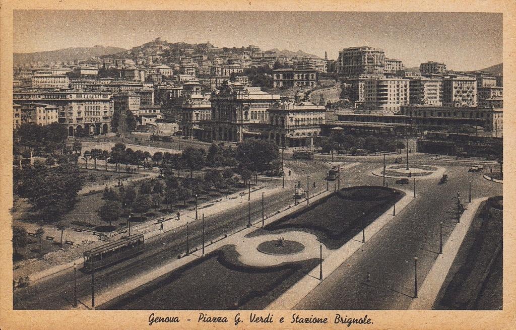 1940 - ITALIE - Gênes : Piazza Giuseppe Verdi, Envoi, 1920 à 1940, Affranchie, Italie