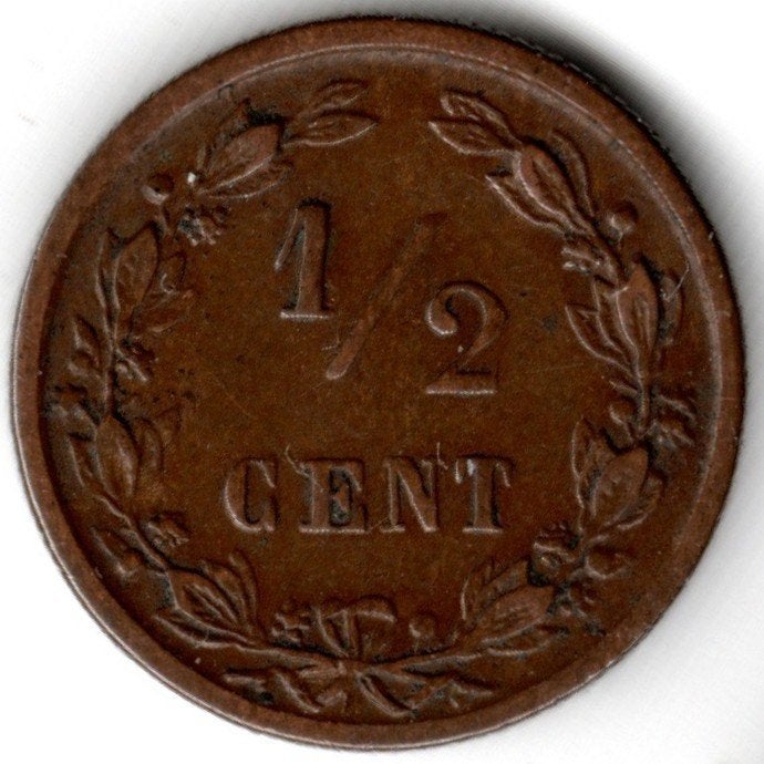 Nederland : 1/2 Cent 1891 KM#109 Ref 16838, Ophalen of Verzenden, Koningin Wilhelmina, Overige waardes, Losse munt