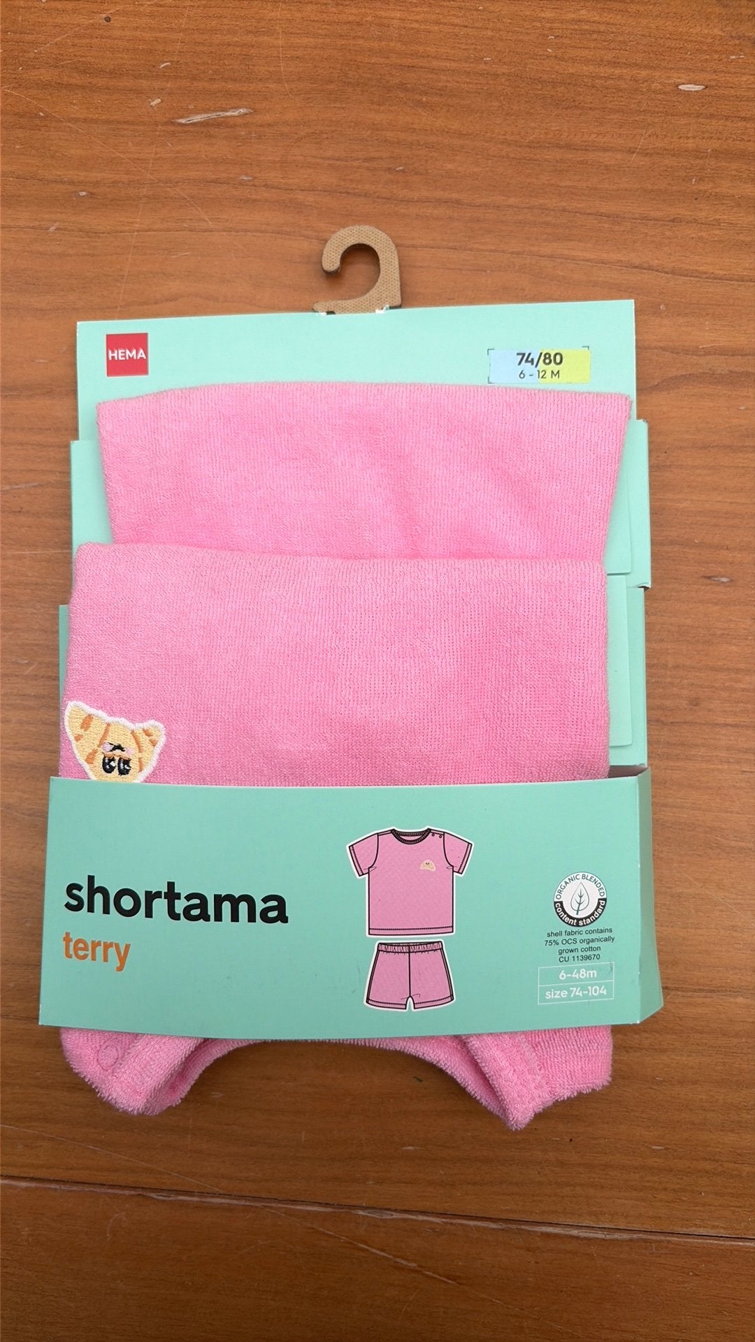 Pyjama korte mouwen meisje, Kinderen en Baby's, Babykleding | Maat 74, Ophalen, Nieuw, Meisje, Nacht- of Onderkleding