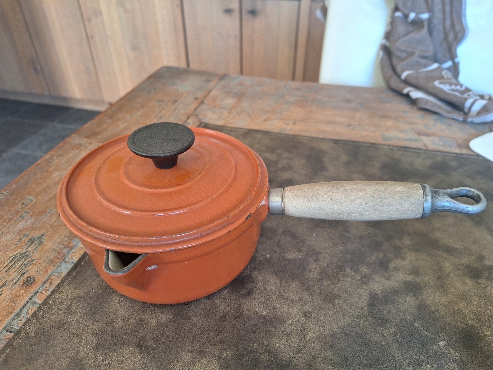 le creuset steelpan met deksel, Gebruikt, Met deksel, Le Creuset, Ophalen of Verzenden