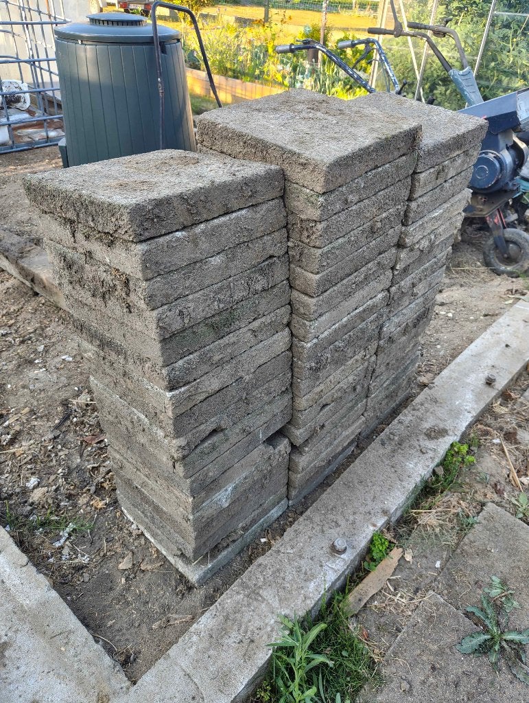 betonstenen 30x30x5 / 45Stuks, Ophalen, Gebruikt, Bakstenen