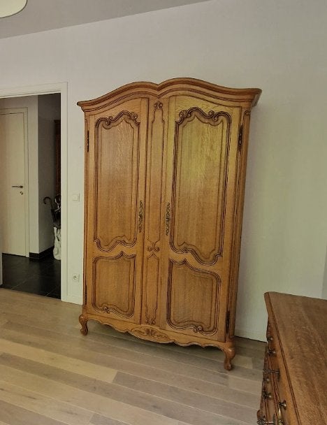 Antieke/vintage kledingkast, Huis en Inrichting, Kasten | Kleerkasten, 100 tot 150 cm, Eikenhout, Antiek hout, Zo goed als nieuw