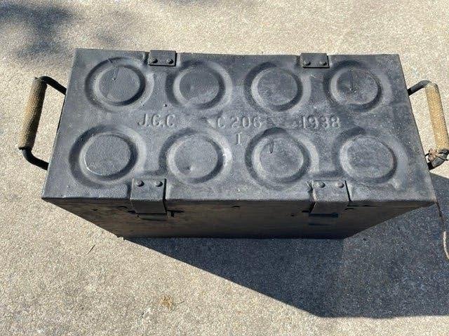 Boîte de munitions 1938 pour grenades de 25 livres type C206, Enlèvement, Armée de terre, Caisse ou Géocache