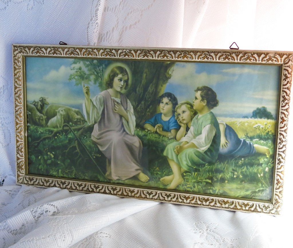Brocante religieuze voorstelling, Ophalen of Verzenden
