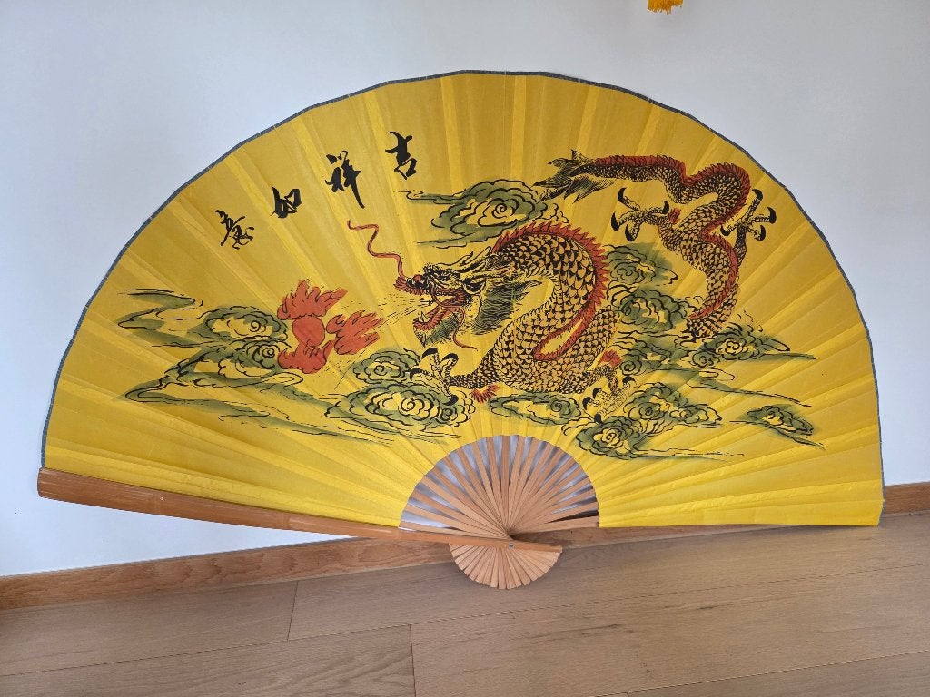 Eventail chinois géant, Antiquités & Art, Art | Art non-occidental, Chine, Enlèvement, Autres types
