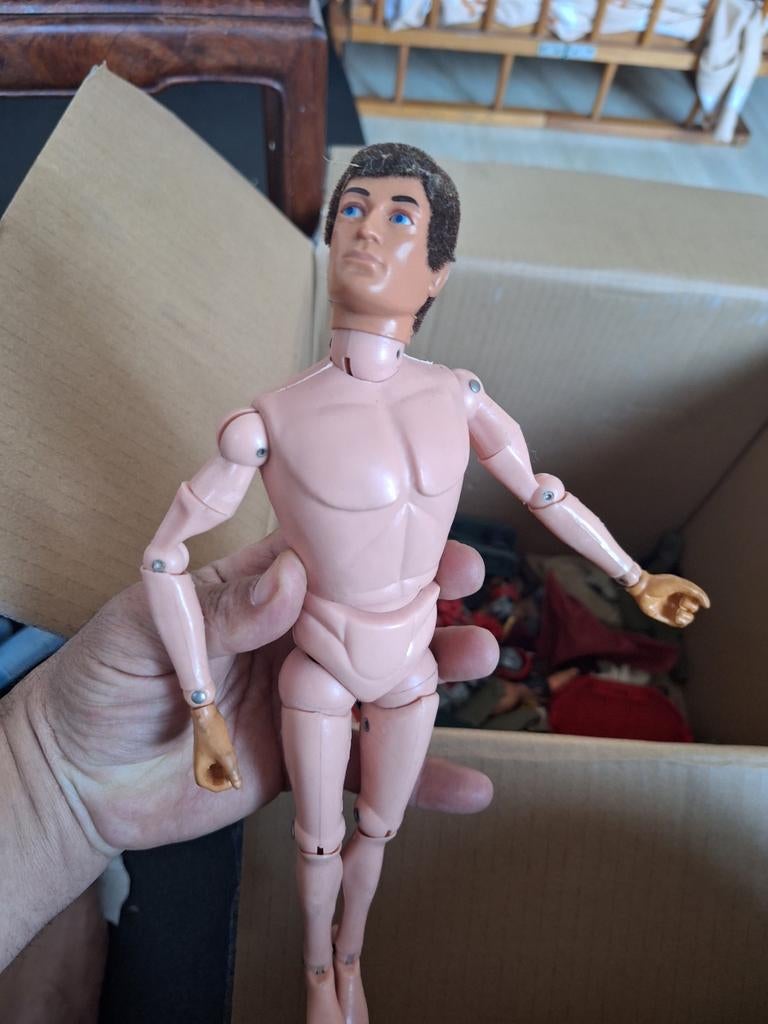 Vintage Action Man-figuur uit de jaren 60. Gevlokt haar, Verzamelen, Ophalen of Verzenden
