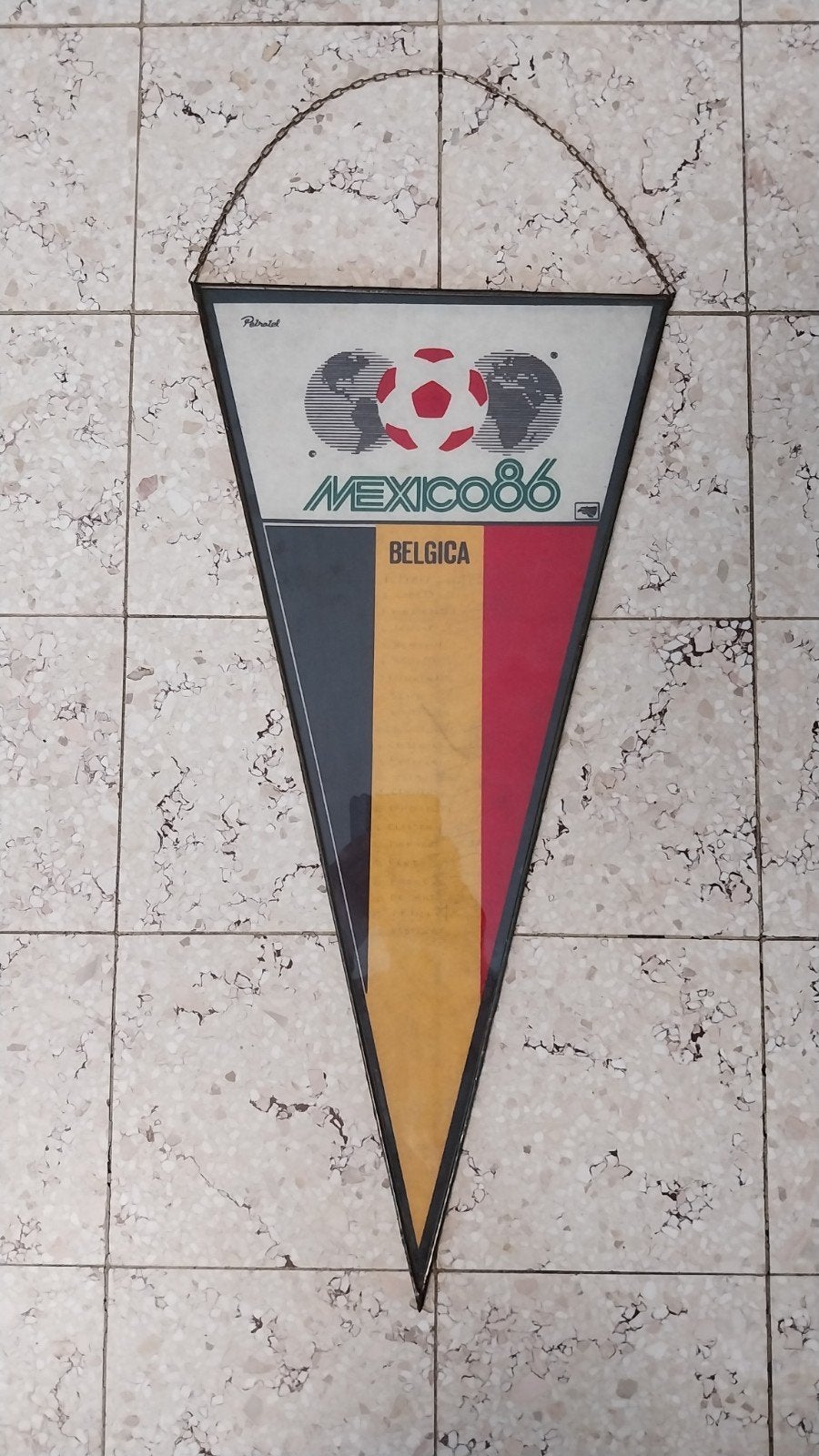 Verzamelaarsvlag België Mexico 1986 signeersessies van spele, Ophalen of Verzenden, Gebruikt, Vaantje of Sjaal