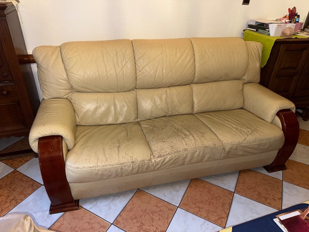 Fauteuil 3 places, Maison & Meubles, 200 à 250 cm, Banc droit, Enlèvement, Utilisé