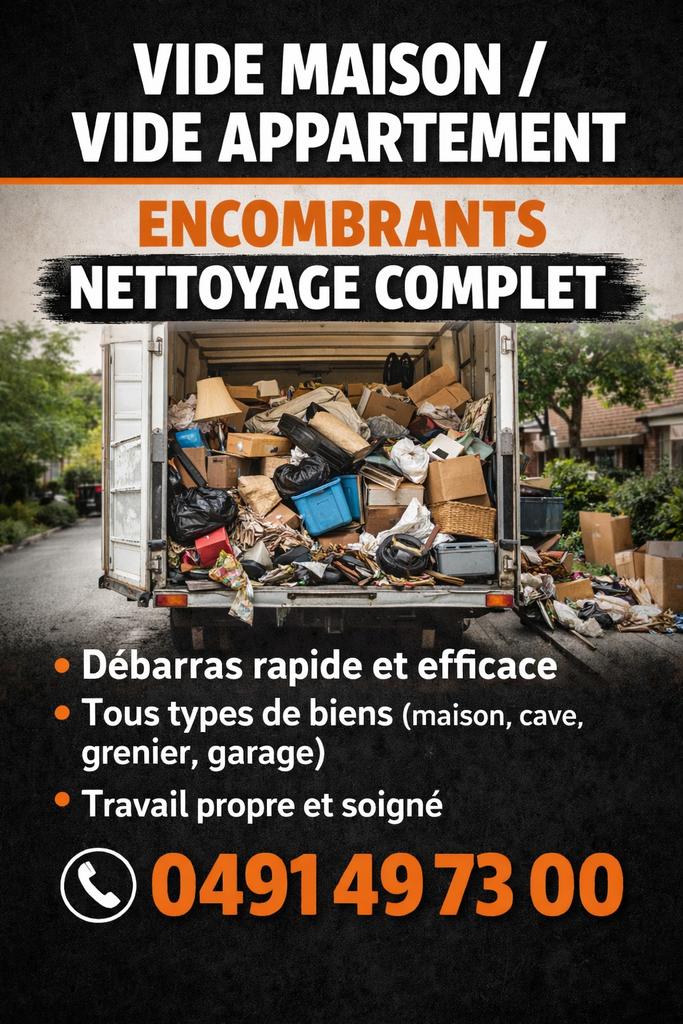 Vide Maison Vide Encombrants Nettoyage complet, Enlèvement, Utilisé