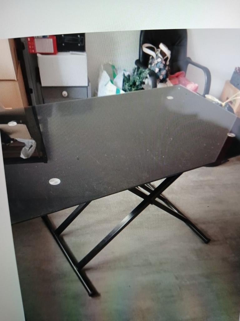 Table, Enlèvement, Utilisé, Noir, Bureau duo