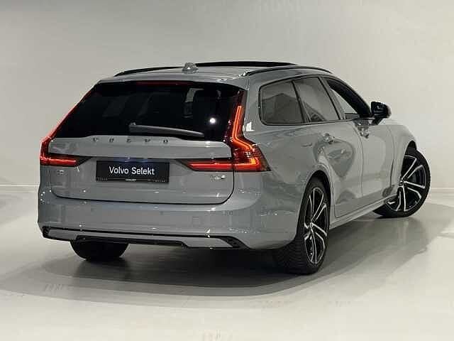 Volvo V90 T6 Recharge Ultra Dark + luchtvering/electr, Autos, Argent ou Gris, Achat, V90, Euro 6