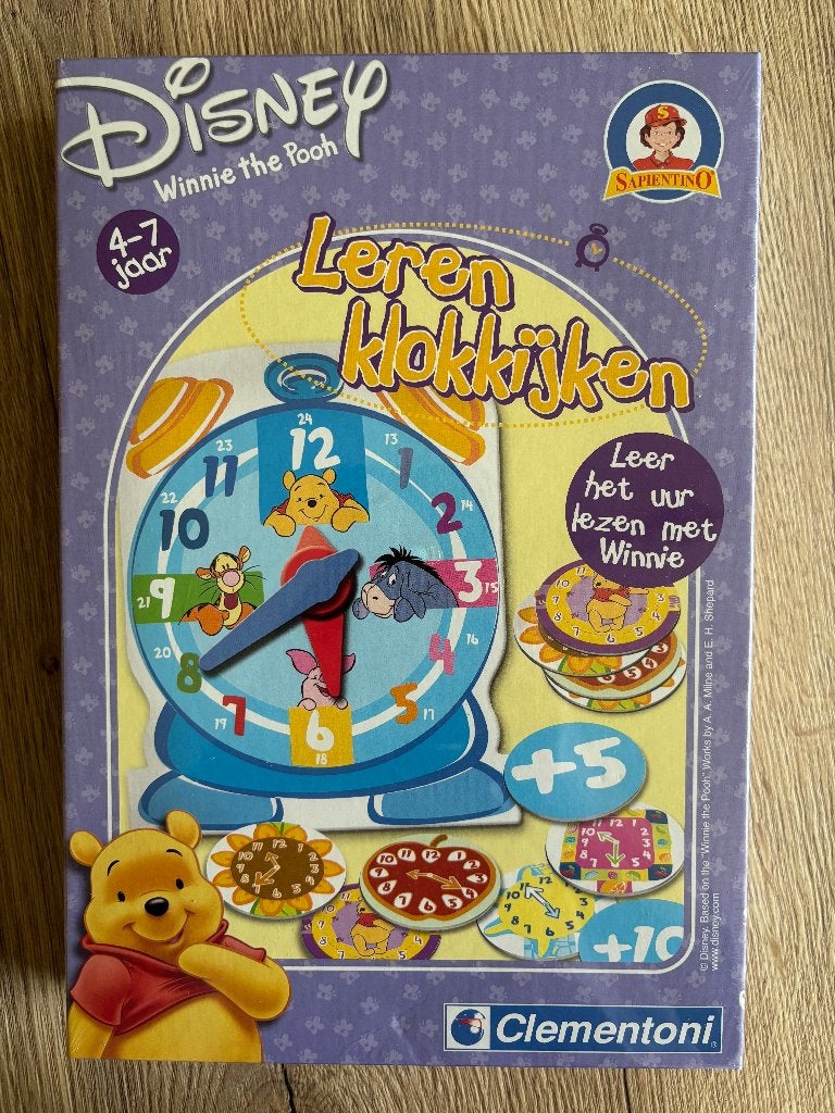 NIEUW Clementoni LEREN KLOKKIJKEN Disney Winnie de Poeh, Ophalen, Nieuw, Ontdekken