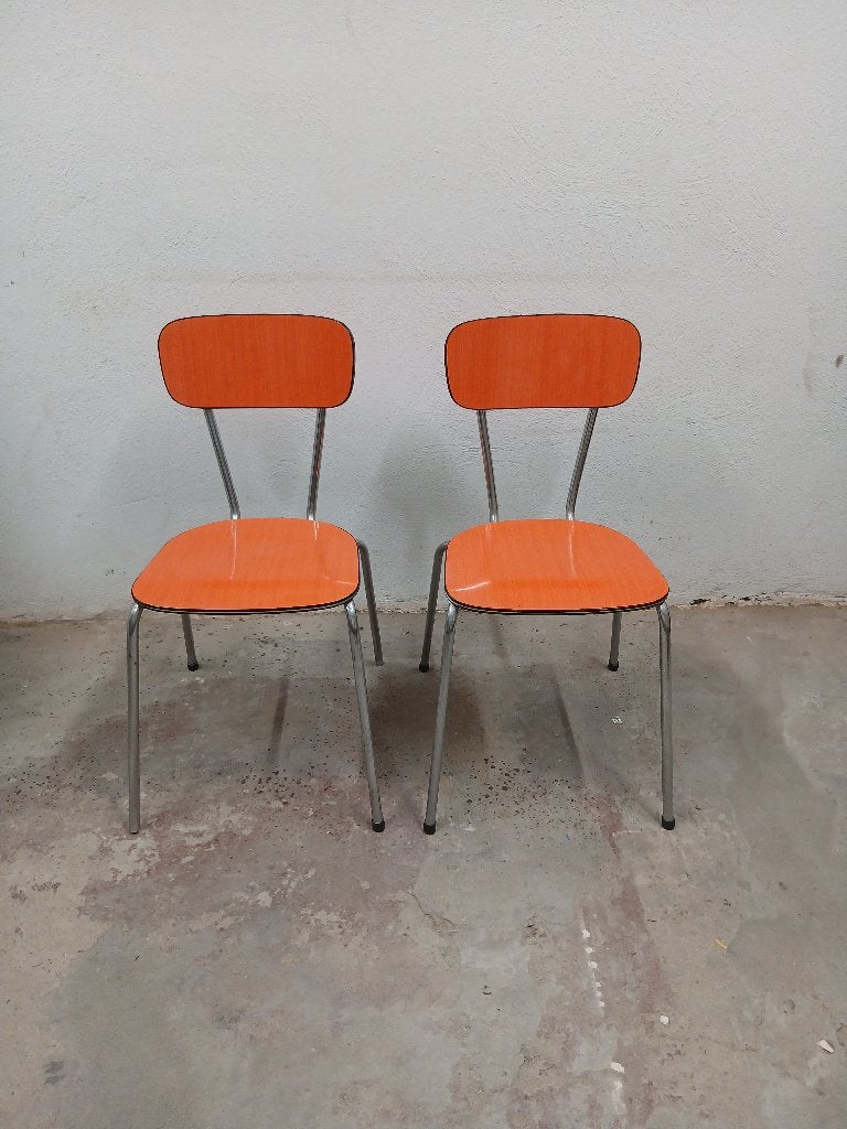 Set van 2 vintage Formica stoelen – retro, Ophalen of Verzenden, Huis en Inrichting