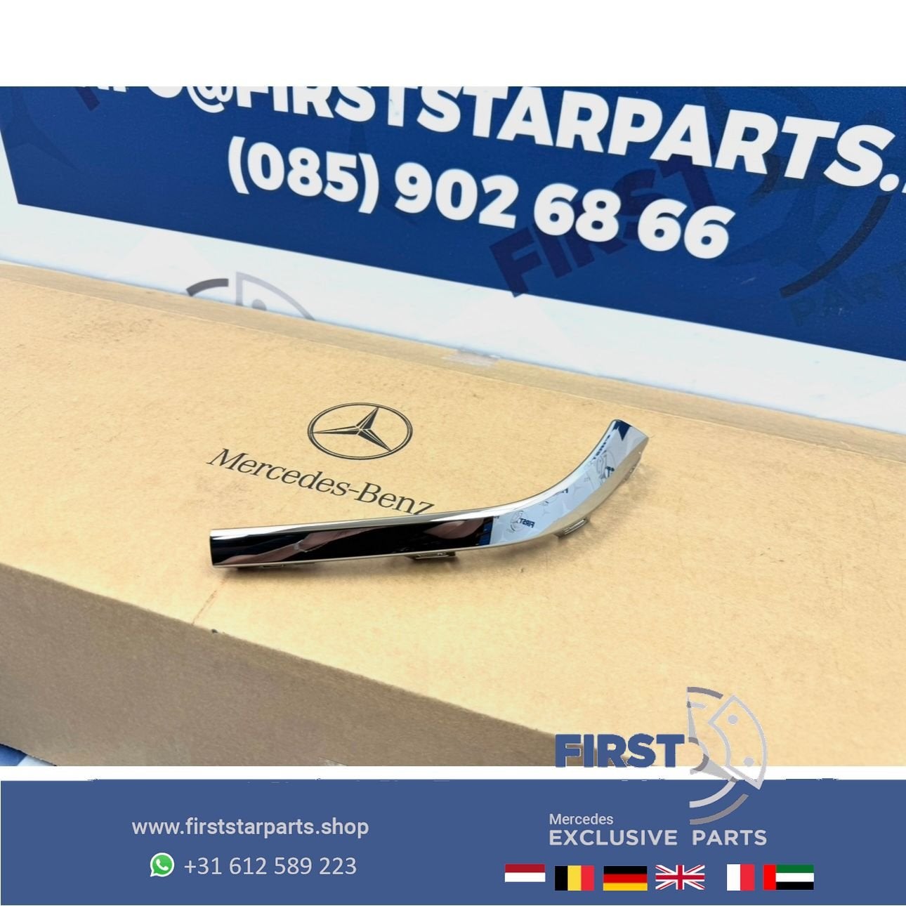 W206 BUMPER SIERLIJST CHROOM ACHTERZIJDE A2068853904 ACHTERB, Auto-onderdelen, Gebruikt, -, Ophalen of Verzenden, Bumper