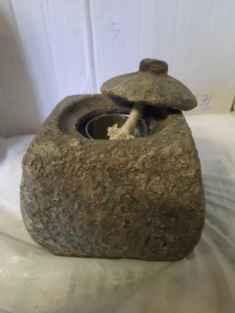 mooie zware stenen nieuwe olie lamp, Tuin en Terras, Ophalen of Verzenden
