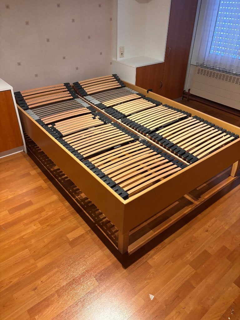 Bed met elektrische lattenbodem, Maison & Meubles, Queen size, 140 cm, Brun, Enlèvement