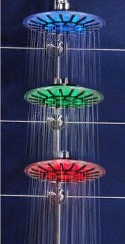 LED Regendouche kop met Temperatuursensor., Verzenden, Nieuw, Chroom, Douche