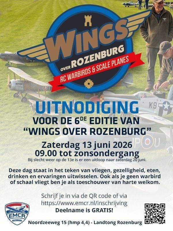Wings over Rozenburg. NL, Hobby en Vrije tijd, Modelbouw | Radiografisch | Vliegtuigen, Ophalen, Nieuw, Overige typen