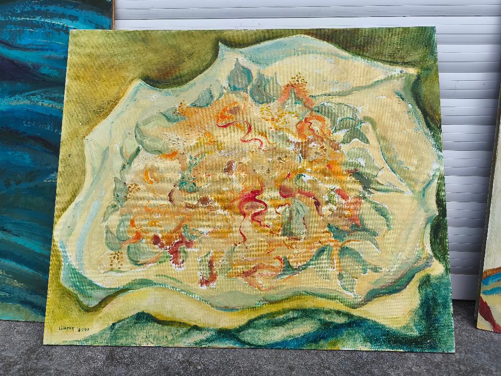 Huile sur panneau signe Lili Mallet hecq, Antiek en Kunst, Kunst | Schilderijen | Klassiek, Ophalen of Verzenden