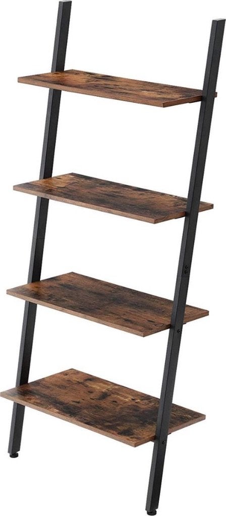 Houten Boekenplanken in laddervorm - Wandrek / Boekenkast, Met plank(en), Zo goed als nieuw, Minder dan 150 cm, 150 tot 200 cm