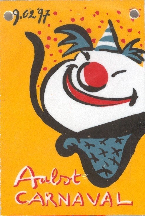 Carnaval medaille plastiek Aalst 1997, Ophalen of Verzenden