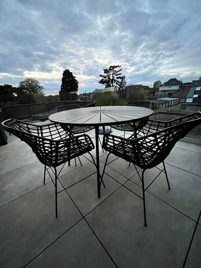 4 tuinstoelen, Tuin en Terras, Tuinsets en Loungesets, Ophalen, 4 zitplaatsen, Gebruikt, Aluminium