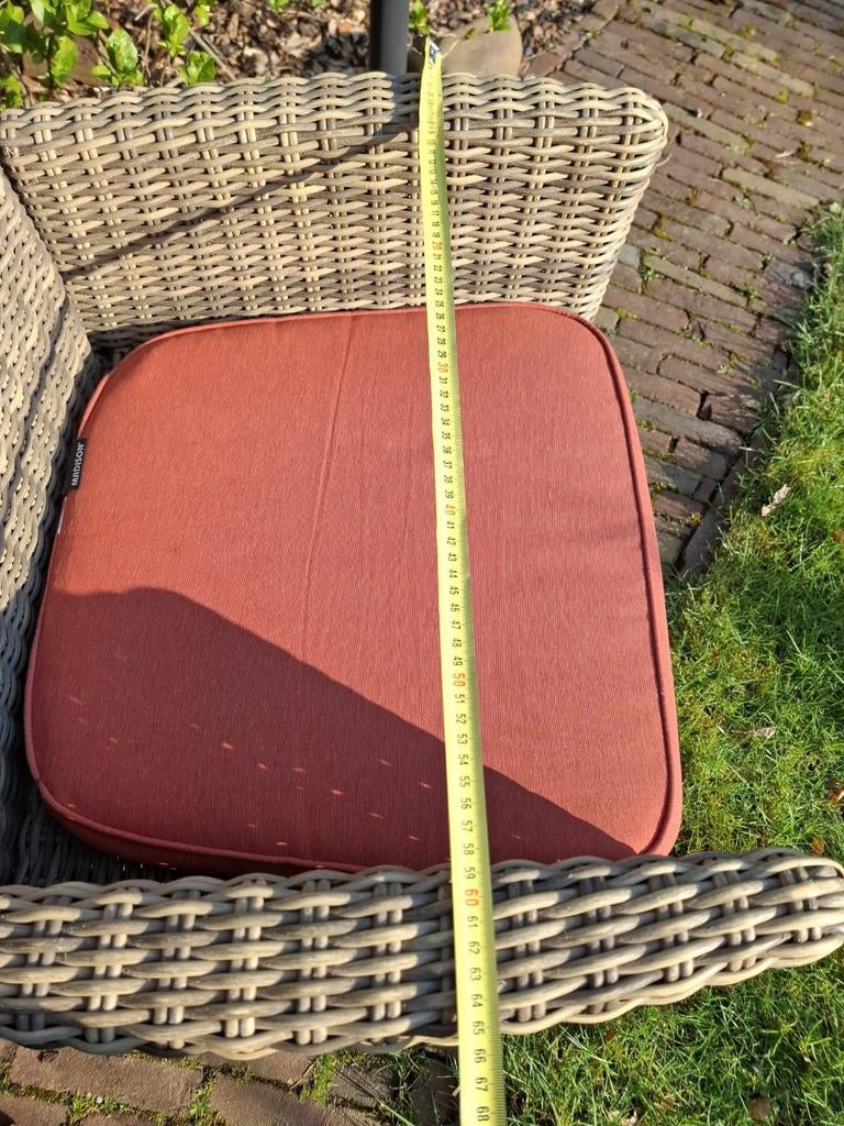 4 Luxe tuinstoelen van geborsteld kunstriet, Ophalen
