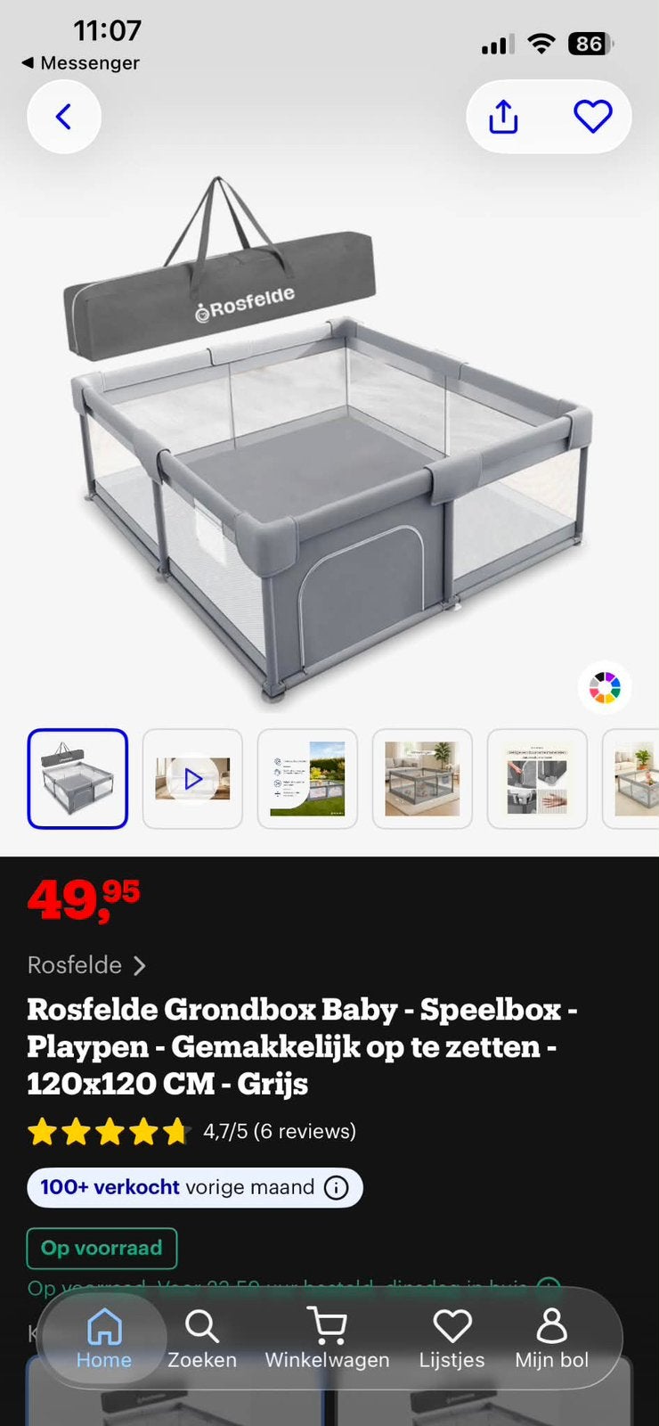 Grondbox baby/peuter, Ophalen, Nieuw