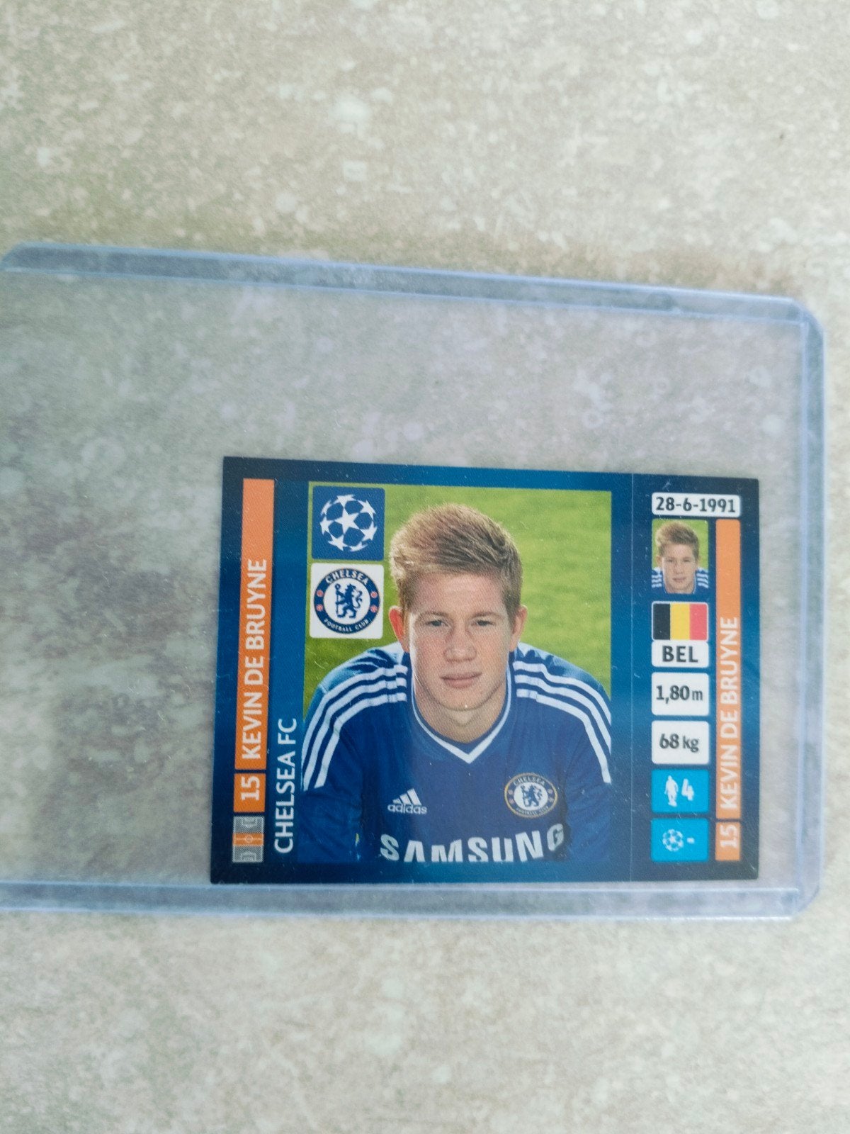 Panini sticker Champions League Kevin de Bruyne, Ophalen of Verzenden, Sticker