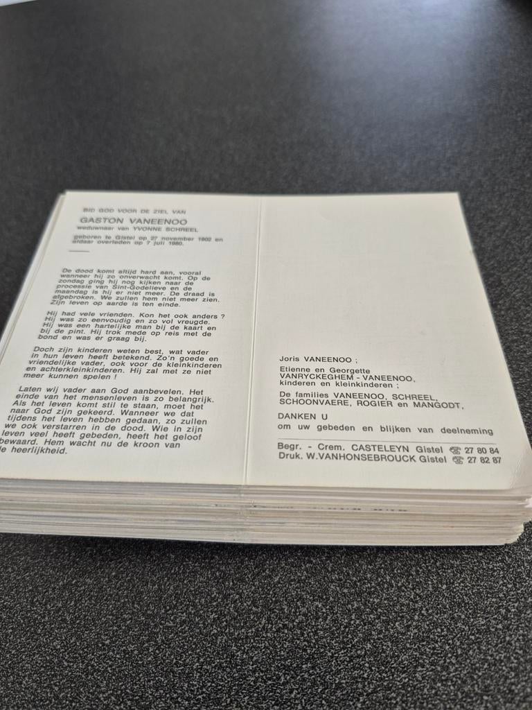 Bidprentjes Gistel, Verzamelen, Ophalen of Verzenden