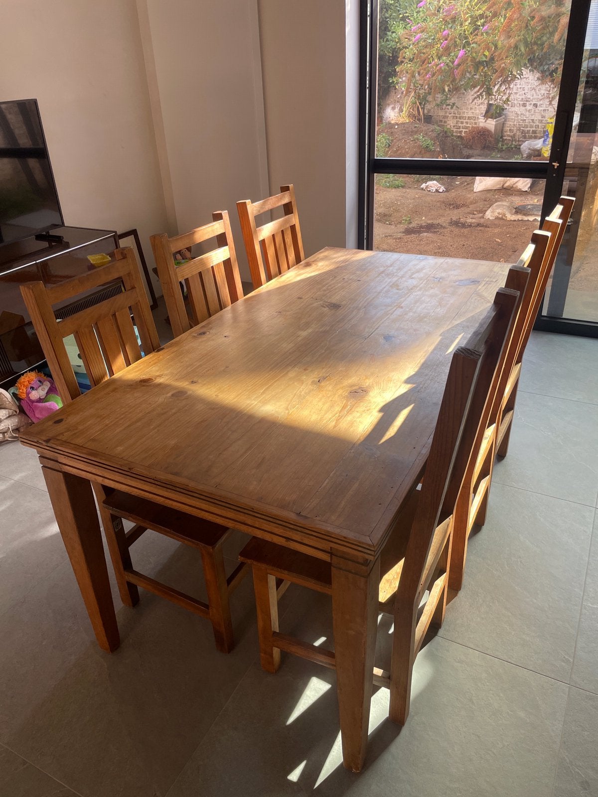Massief grenen eettafel Segusino + 6 stoelen, 150 à 200 cm, Cinq personnes ou plus, Enlèvement, Utilisé