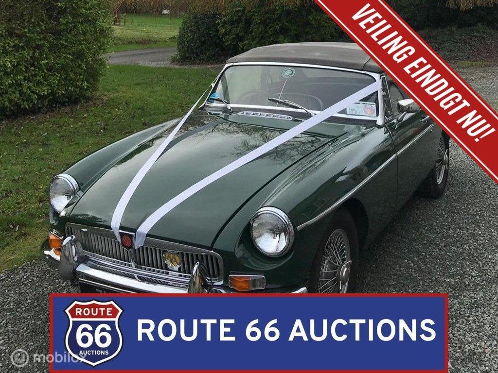 MG MGB Cabriolet | 1970 | Route 66 Auctions, Auto's, Zwart, Bedrijf, Handgeschakeld, Overige carrosserie