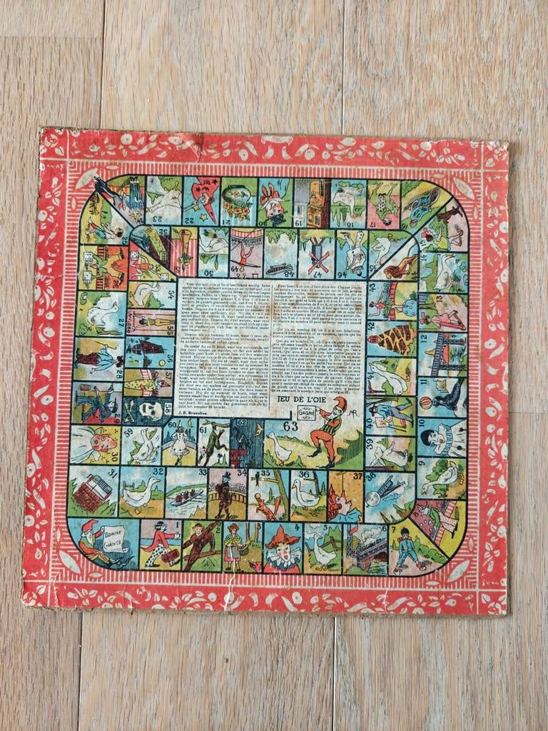 Vintage Ganzenbord of Jeu de l'oie, Ophalen of Verzenden