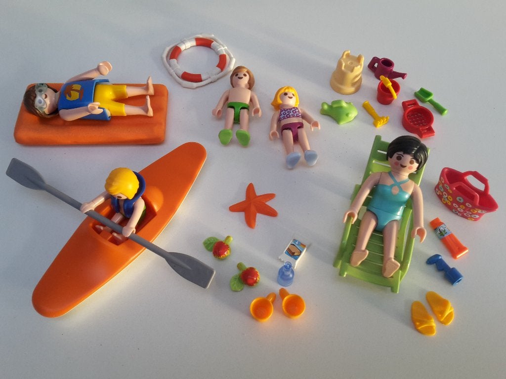 Playmobil gezin aan het strand, 32 onderdelen, Ophalen of Verzenden, Zo goed als nieuw, Losse onderdelen