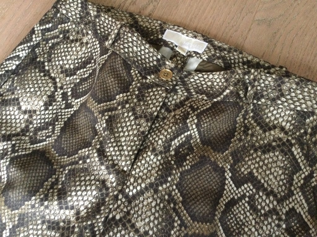 Broek met slangenmotief Michael Kors, Maat 38/40 (M), Michael Kors, Bruin, Ophalen of Verzenden